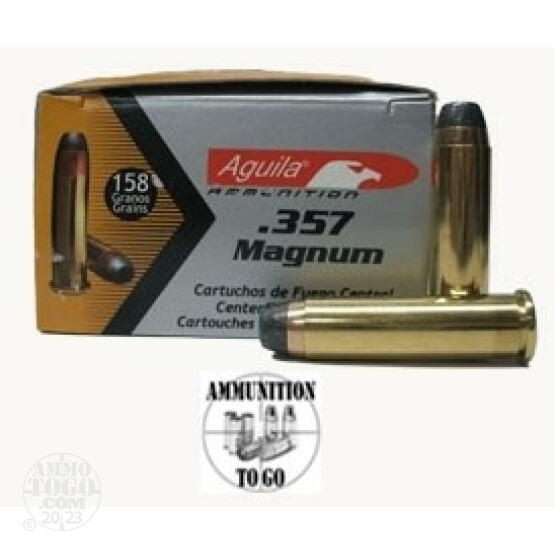 50rds - 357 Mag Aguila 158gr. Semi-Jacketed Hollow Point Ammo
